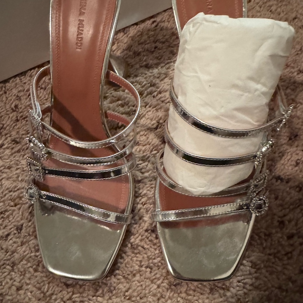 Silver Strappy Sandals